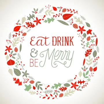 Christmas Wreath Background Stock Illustration