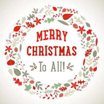Christmas Wreath Background Stock Illustration