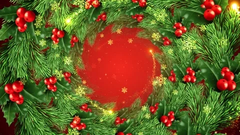 Christmas Wreath with Cherry Stock Footage 317910011