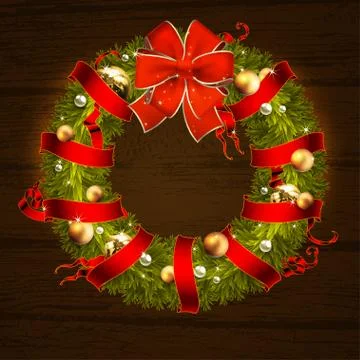 Christmas wreath design Stock Illustration
