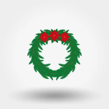 Christmas wreath. Flat Stock Illustration