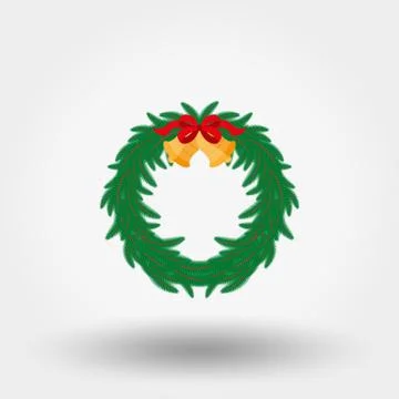 Christmas wreath. Flat Stock Illustration