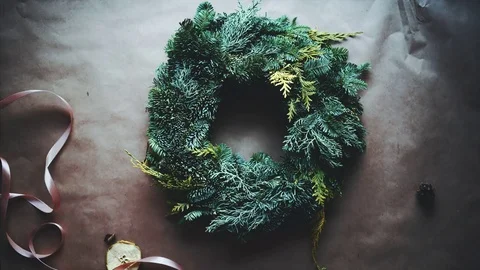 Christmas wreath Stock Footage 83276438