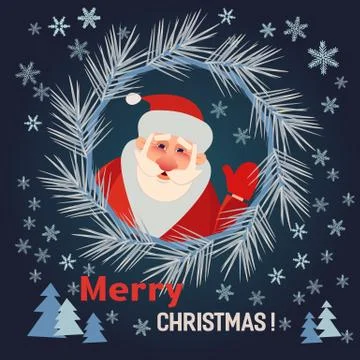 Christmas wreath frame Illustrazione stock