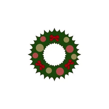 Christmas wreath icon Stock Illustration