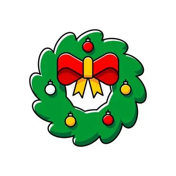 Christmas wreath icon Stock Illustration