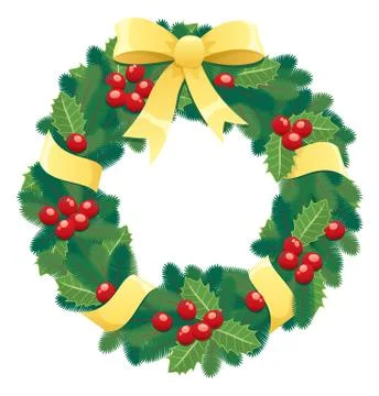 Christmas Wreath Stock Illustration