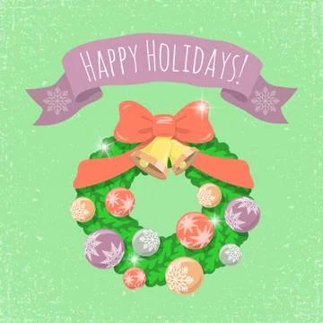 Christmas wreath 스톡 일러스트