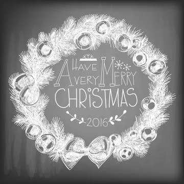 Christmas wreath Stock Illustration