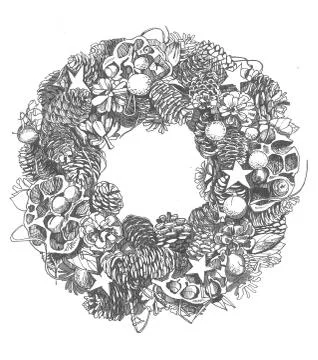 Christmas wreath Stock Illustration
