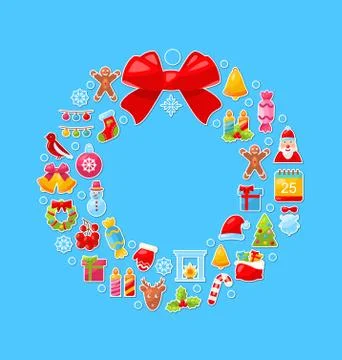 Christmas Wreath Stock Illustration