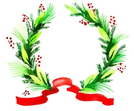 Christmas wreath Illustrazione stock