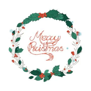 Christmas Wreath Stock Illustration