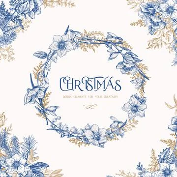 Christmas wreath Illustrazione stock