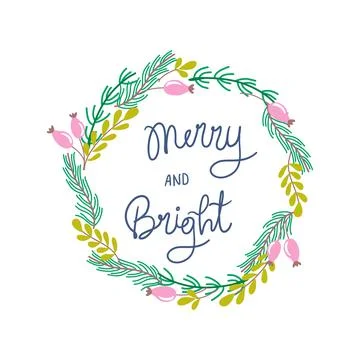 Christmas wreath Illustrazione stock