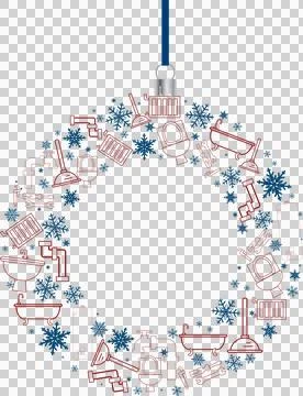 Christmas wreath made from construction tools Stock Illustration