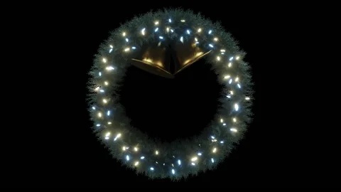 Christmas Wreath Overlay Loop Stock Footage 221756412