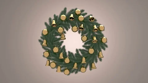 Christmas wreath rotation 3d animation Stock Footage 123711725