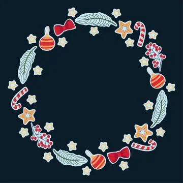 Christmas wreath template Stock Illustration