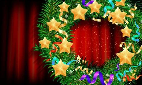 Christmas wreath vector Stock Illustration