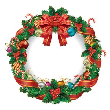 Christmas Wreath. Vector Illustrations. Stock Illustration