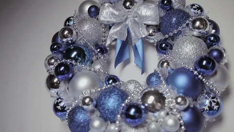 Christmas wreath on a white background Stock Footage 77626522