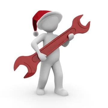 Christmas wrench Stock Illustration