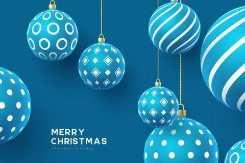 Christmas yellow balls with geometric pattern. Stock Illustration
