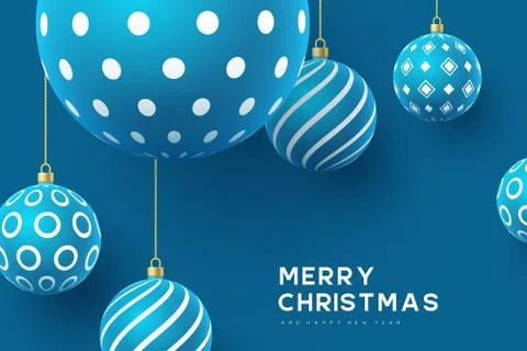 Christmas yellow balls with geometric pattern. Illustrazione stock