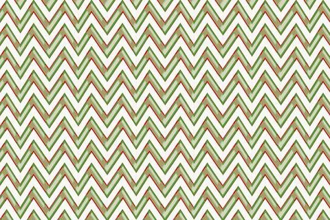 Christmas zigzag pattern stripes in red gold and green with white holiday Illustrazione stock