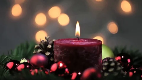 Christmas_candle Stock Footage 93343233