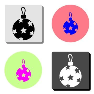 Christmass ball. flat vector icon Stock Illustration