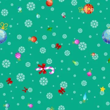 Christmass seamless pattern gingerbread man cookies, jingle bells stocking gifts Stock Illustration