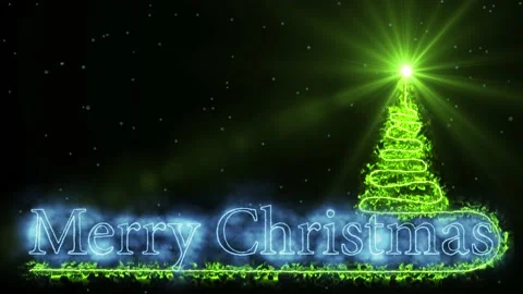 Christmass tree and greeting text Stock Footage 166171236