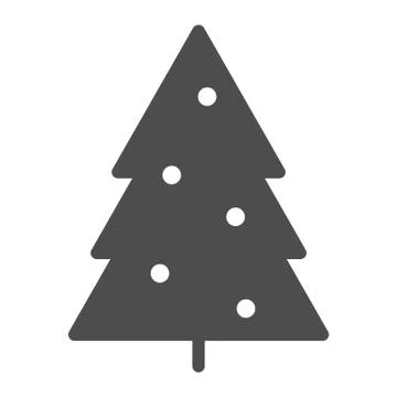 Christmass tree solid icon. Fir-tree vector illustration isolated on white. Xmas 库存插图