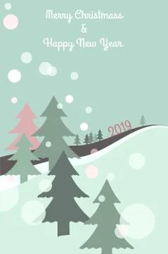 Christmass tree vector. New year 2019. Stock Illustration