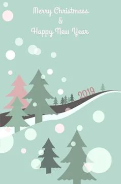Christmass tree vector. New year 2019. Stock Illustration