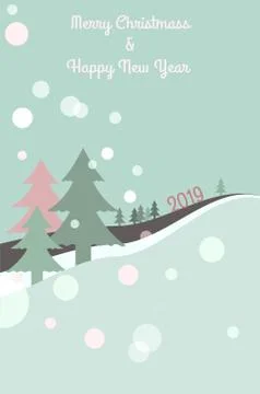 Christmass tree vector. New year 2019. Stock Illustration