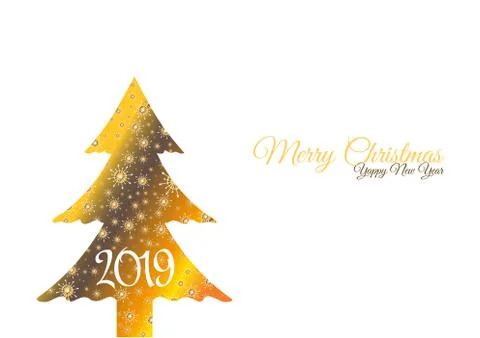 Christmass tree vector. New year 2019. Stock Illustration