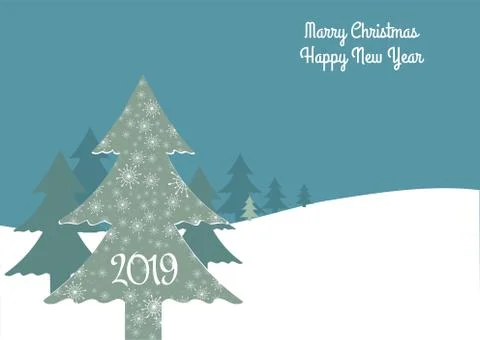 Christmass tree vector. New year 2019. Stock Illustration