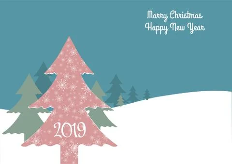 Christmass tree vector. New year 2019. Stock Illustration