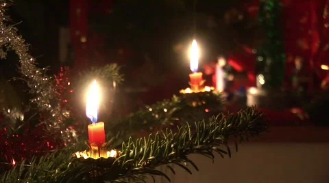 Christmastree with two candles  Stock Footage 290163
