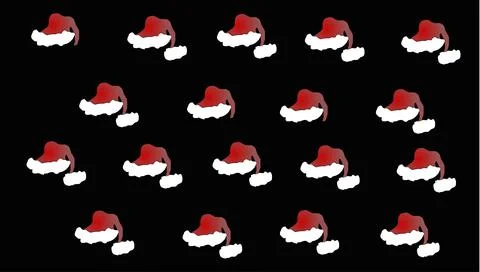 Christmus cap black background Stock Illustration