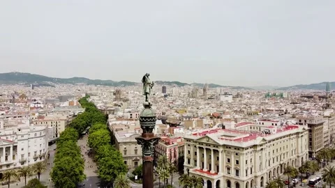 Christopher Colombus Monument Barcelona Stock Footage 188694513