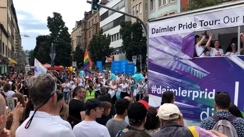 Christopher Street Day 2018 in Stuttgart, Germany Stock Footage 92998137