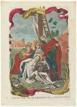 Christus De Cruce Deponitur In Sinum Matris Station XIII. 1775 - 1800. Rem... Stock Photos