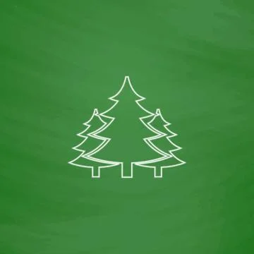 Chritmas spruce computer symbol Stock Illustration