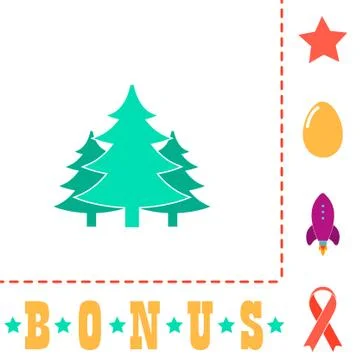 Chritmas spruce computer symbol Stock Illustration