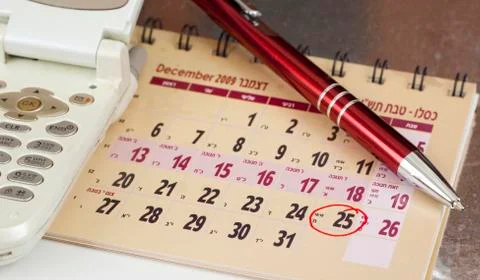 Chritsmas in calender Stock Photos