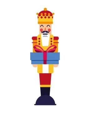 Chritsmas nutcracker with gift box イラスト素材